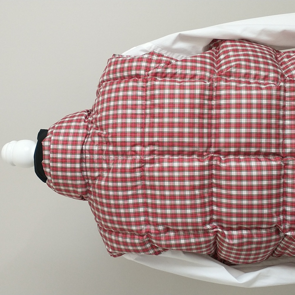 NWOT LANDS' END Red and White Checkered Puffer Vest. Size/ L - Picture 9 of 12